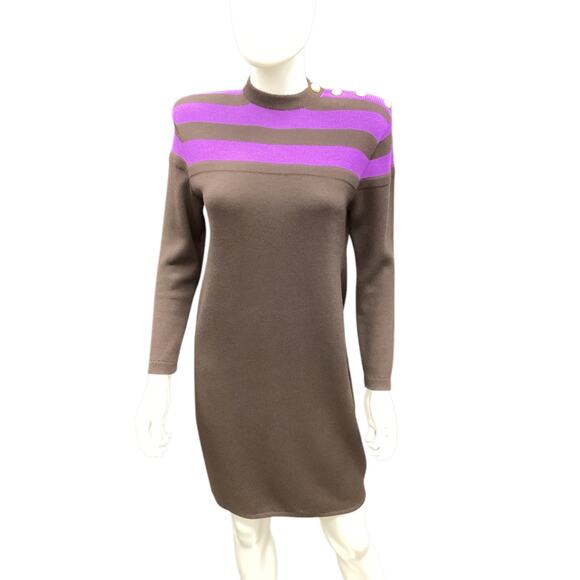 VTG St. John Sportswear Women’s Dress Size S 2 Tone Fine Knit Long Sleeve - Picture 1 of 6